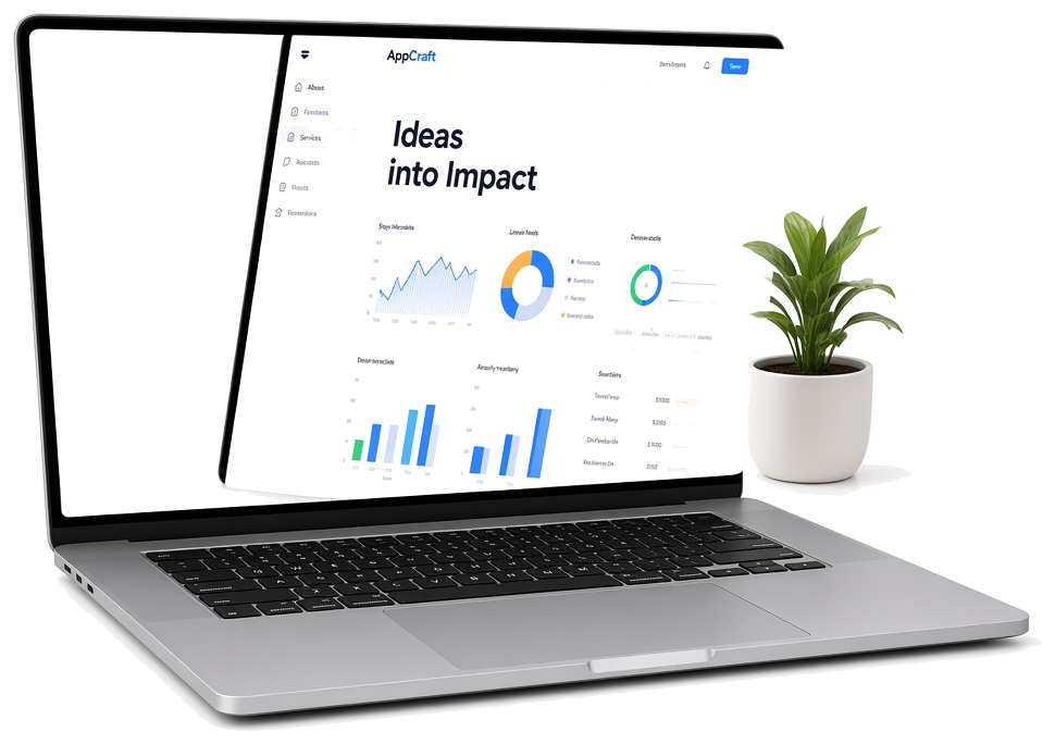 Laptop showing an Ideas into Impact product dashboard